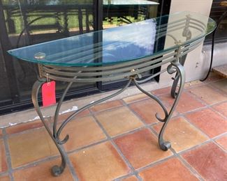 Glass & Iron Half Moon Accent Table	28 x 53.5 x 16.5.	HxWxD
