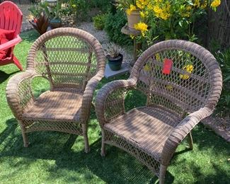 2pc All Weather Wicker Patio Chairs PAIR	36 x 30 x 29	HxWxD
