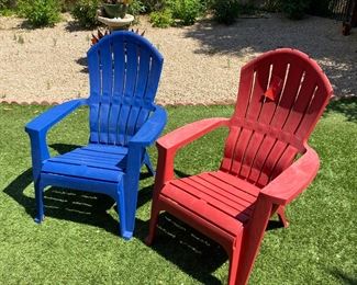 2pc Plastic Adirondack Chairs PAIR	36 x 30 x 27	HxWxD

