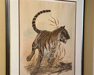 Signed/ Numbered John A. Ruthven Bengal Tiger Litho Print	Frame: 40.5 x 33.in	
