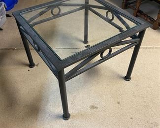 Iron And Glass Side Table	22 x 27.5 x 27.5.	HxWxD

