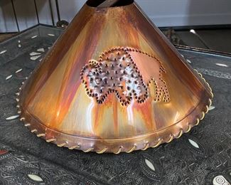 Punched Copper Tinned Buffalo Shade	9 x 18in diameter	
