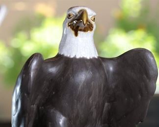 Vintage Eagle Figurine McFarlin Freeman Signed Anthony USA 103 Ceramic	14.75 inches high.	
