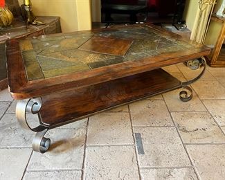 As-IS Iron Wood Tile Coffee Table	18 x 30 x 50in	HxWxD
