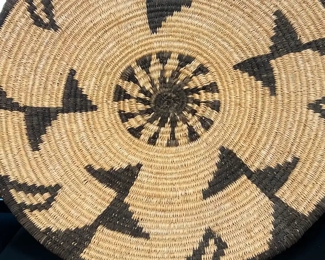 Pima Coil Basket Tray Native American  	20.75in Diameter	
