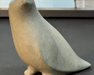 Alec Ippak Bird Inuit Eskimo Carved Soapstone Sculpture Signed 	6.5x2.5x6in	HxWxD

