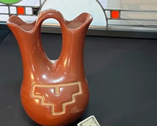Margaret Tafoya Wedding Vase Santa Clara Pueblo Redware Native American 	10x6.5x5.5	HxWxD
