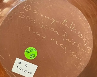 Dominguita Sisneros Naranjo Ohkay Owingeh (San Juan) Redware Pot Incised  Bowl Redware Pottery Native American 	6.5in H x 6.5in Diameter at rim	
