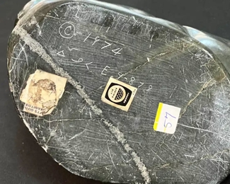 Figural Inuit Eskimo Carved Soapstone Sculpture Signed 1974	7x4x7in	HxWxD
