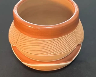 Dominguita Sisneros Naranjo Ohkay Owingeh (San Juan) Redware Pot Incised  Bowl Redware Pottery Native American Small	4.5x4.5	
