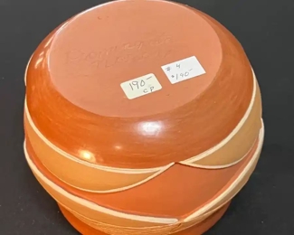 Dominguita Sisneros Naranjo Ohkay Owingeh (San Juan) Redware Pot Incised  Bowl Redware Pottery Native American Small	4.5x4.5	

