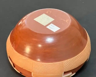 Dominguita Sisneros Naranjo Ohkay Owingeh (San Juan) Redware Pot Incised  Bowl Redware Pottery Native American 035	4 x 4.25in at rim	
