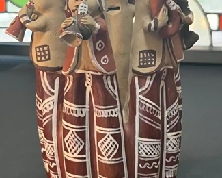 Allpa Peru Circle of Musician Terracotta Clay Art Pottery Figurine Peruvian	8 x 5.5 x 5.5.in	HxWxD
