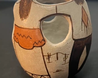 Angea Tohono O'odham Friendship Vase Native American Pottery Pot Papago Small	4 x 3.25in diameter.	
