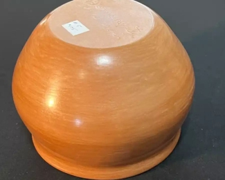 Dominguita Sisneros Naranjo Ohkay Owingeh (San Juan) Cream Slip Pot Incised  Bowl Pottery Native American 040	4.5 x 5 diameter at rim	
