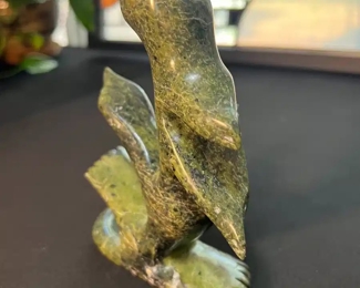 Inuit Eskimo Carved Morphing Tree/Animal  Soapstone Sculpture Signed   	6x6x2in	HxWxD
