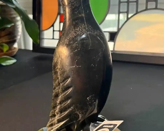 Kellypalik Qimirpik Inuit Eskimo Bird Soapstone Carving Kellipalik	8in h	
