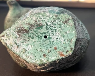 2pc Antiqued Bronze Monaco Toyo Quails Pair 	Large: 5x3x4in	
