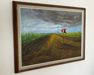 Original Art J Corbenal Field Painting 	Frame: 24 x 32	
