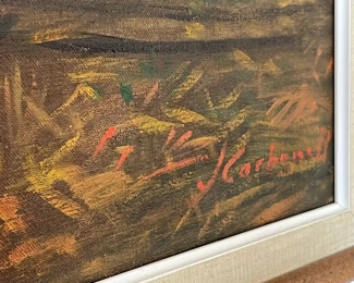 Original Art J Corbenal Field Painting 	Frame: 24 x 32	
