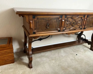 Antique &nbsp;Jacobean Server	35.5 x 73 x 22.	HxWxD
