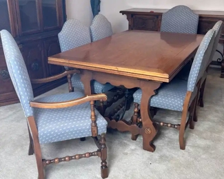7pc antique Table & Chiars	30 x 40 x 66 -99in	HxWxD
