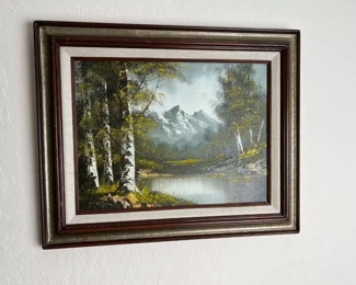 Original Art C. Holland Mountain Lake	Frame: 17.5 x 21.5	
