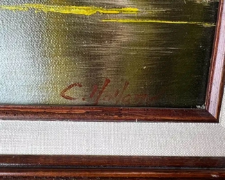 Original Art C. Holland Mountain Lake	Frame: 17.5 x 21.5	
