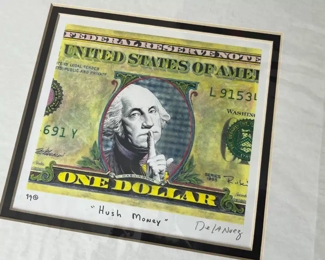 Signed Nelson De La Nuez Hush Money Art Print 	10x12in	
