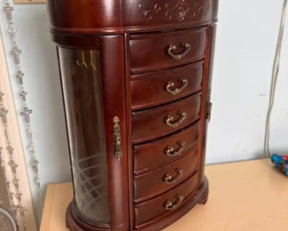 Small table Top Jewlery Cabinet	19 x 14 x 7.5.	HxWxD
