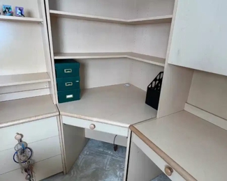 3pc Camelot Furniture Beechwood Corner Desk	72 H x 25 D x 77.75 to 67.5in	HxWxD
