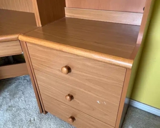 3pc Camelot Furniture Cherry Wood Corner Desk	72 H x 25 D x 77.75 to 67.5in	HxWxD
