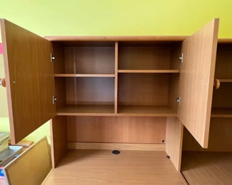 3pc Camelot Furniture Cherry Wood Corner Desk	72 H x 25 D x 77.75 to 67.5in	HxWxD
