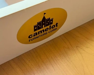 3pc Camelot Furniture Cherry Wood Corner Desk	72 H x 25 D x 77.75 to 67.5in	HxWxD
