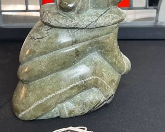 Simata Killiktee Inuit Eskimo Soapstone Carving Sculpture	6 x 5 x 2.5.	HxWxD
