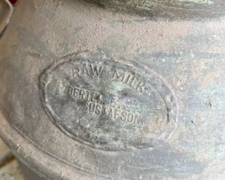 Antique Metal Milk Dairy Jug Container Can Eagle USA Flag		
