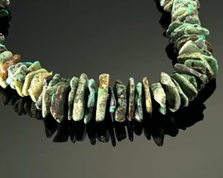 Native American Graduated Turquoise Nugget Necklace Chunk 