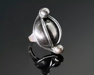 Vintage Modernist Napier Sterling Silver Dome  Ring