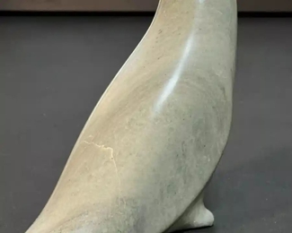 Alec Ippak Bird Inuit Eskimo Carved Soapstone Sculpture Signed 	6.5x2.5x6in	HxWxD
