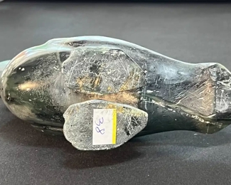 Puffin Bird Inuit Eskimo Carved Soapstone Sculpture Signed  	6.5 x 2.5 x 6.in	HxWxD
