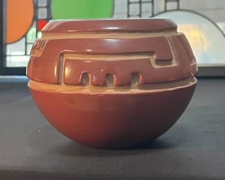 Margaret Tafoya Pot Santa Clara Pueblo Redware Native American Pottery	5.25x4.25in at rim	
