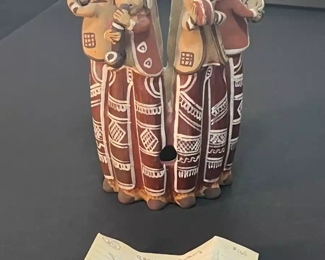 Allpa Peru Circle of Musician Terracotta Clay Art Pottery Figurine Peruvian	8 x 5.5 x 5.5.in	HxWxD
