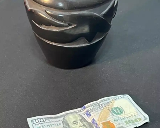 Mida Tafoya Santa Clara Pueblo Blackware Pot Vase Native American Pottery 	5.5 x 4.25in diameter at opening.	
