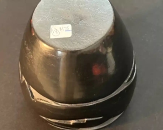 Mida Tafoya Santa Clara Pueblo Blackware Pot Vase Native American Pottery 	5.5 x 4.25in diameter at opening.	
