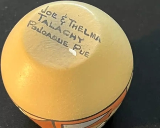 Joe & Thelma Talachy Pojoaque Pue Pot Native American Pottery Miniature 	3 x 1.5in at opening.	
