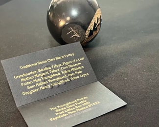 Zuni Bear Pottery Egg Santa Clara Youngblood	3.5 inches high.	
