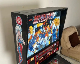 1990 Williams Rollergames Pinball&nbsp;Machine Coin-Op	74 x 29 x 56in	HxWxD
