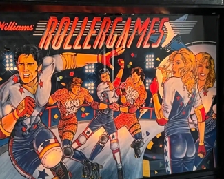 1990 Williams Rollergames Pinball&nbsp;Machine Coin-Op	74 x 29 x 56in	HxWxD
