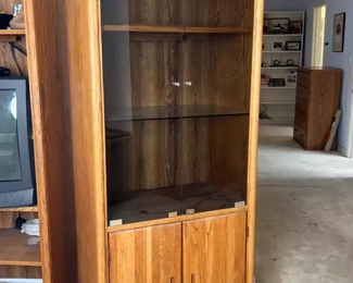 Oak Bookshelf Glass Door #1	75.5 x 30 x 18in	HxWxD
