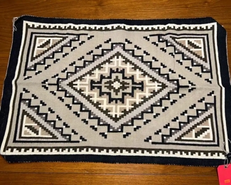 Navajo Weaving  Two Grey Hills Rug Native American 	37 x 25in	
